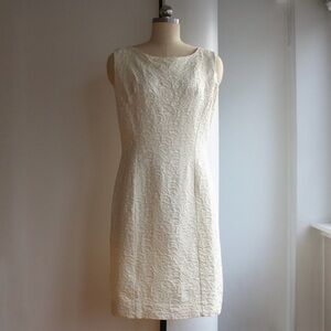 1960's Roxanne Cream Brocade Party Dress